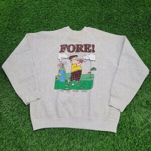Vintage 1992 Funny Golf Sweatshirt M/L 21x23 USA
